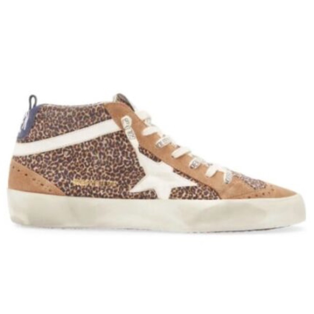 NIB Golden Goose Mid Star Leopard Printed Classic Sneaker 3587 - Retail $680